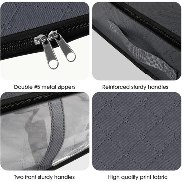 Storage Bins,3-Pack Clothes Storage, Foldable Blanket Storage Under Bed Storage - Picture 5 of 7